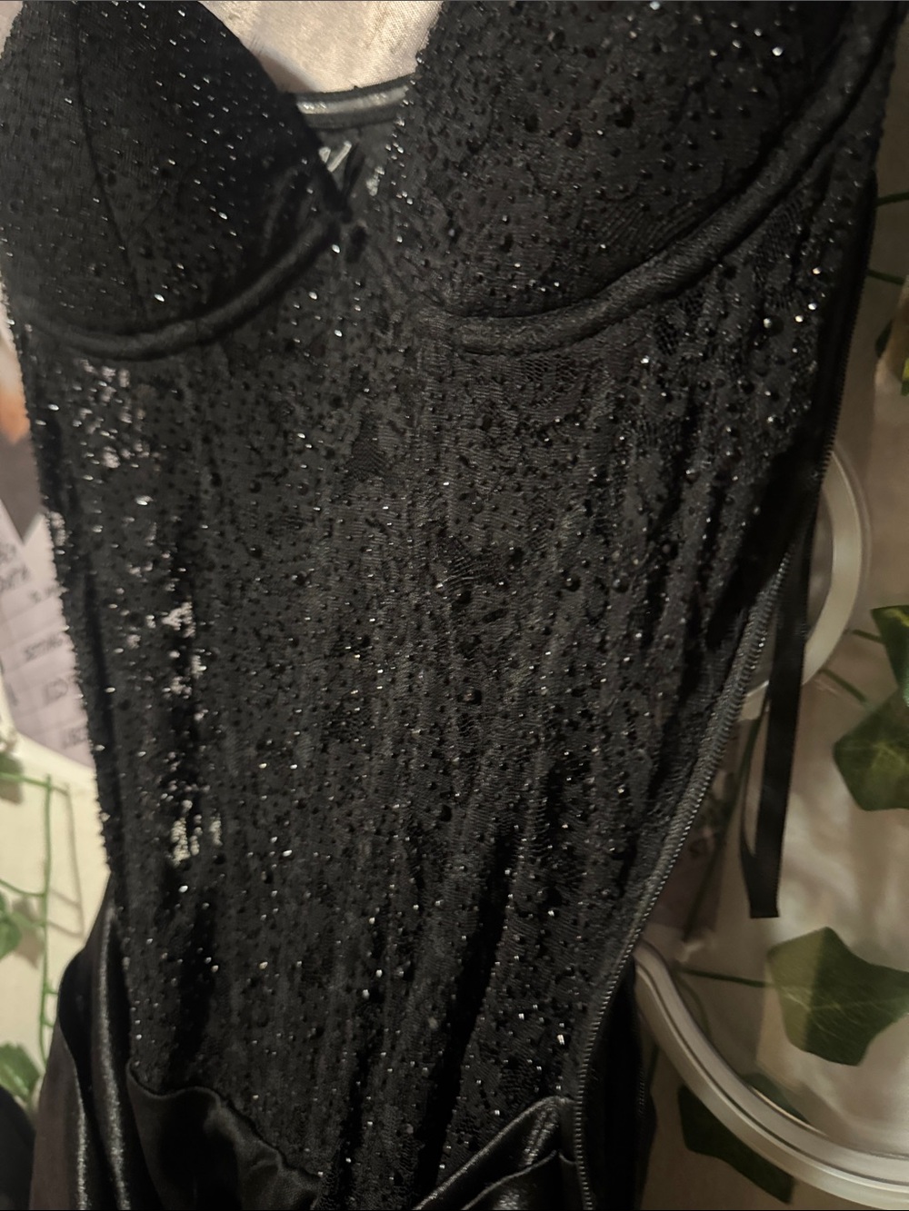 Windsor Black Sequin Bustier Mini Dress - Picture 2 of 5